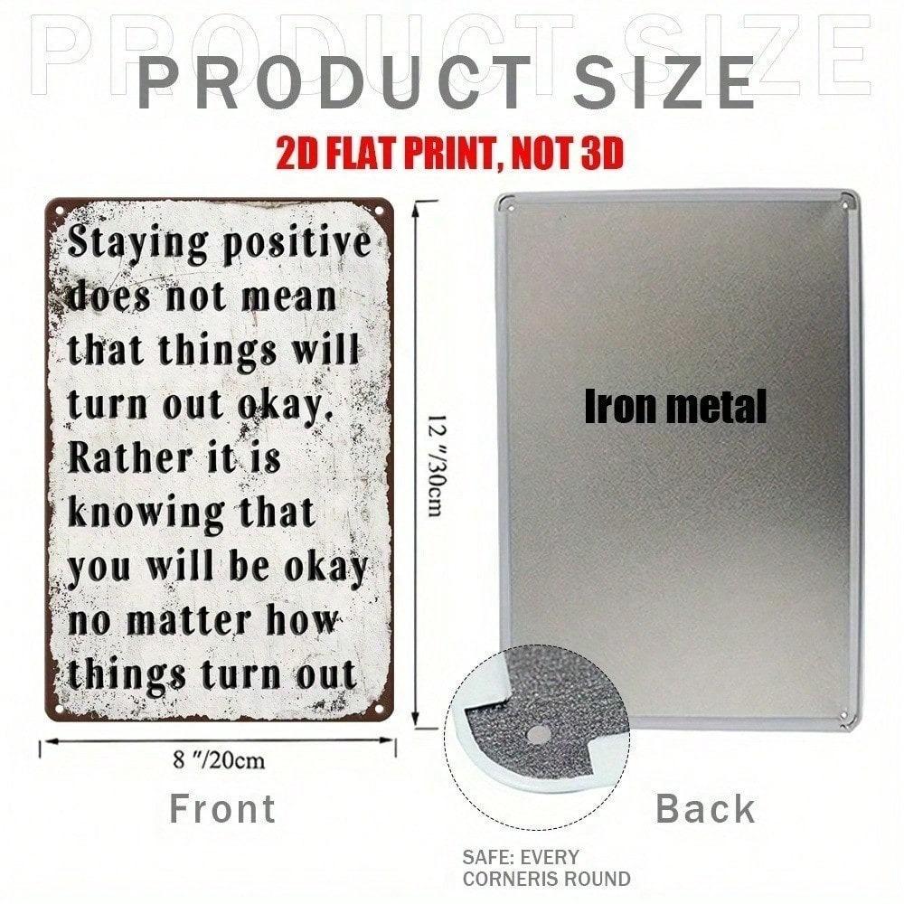 Metal Poster Wall Art Positive Motivation Office Decor