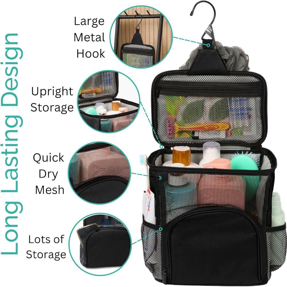 Quick Dry Shower Bag Portable Toiletry Case Lightweight Foldable Mesh Tote  Bathroom