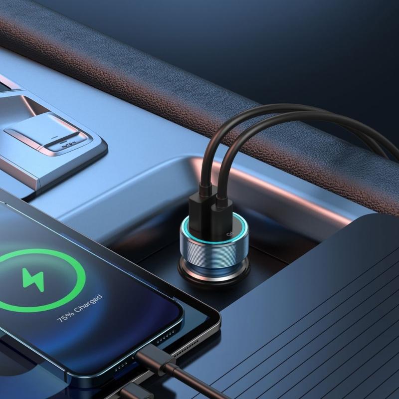 Fast Car Charger Quick Charging QC3.0 3.1A Phone USB C Adapter 2 Port Cigarettes Lighters Charger for Phone Tablet