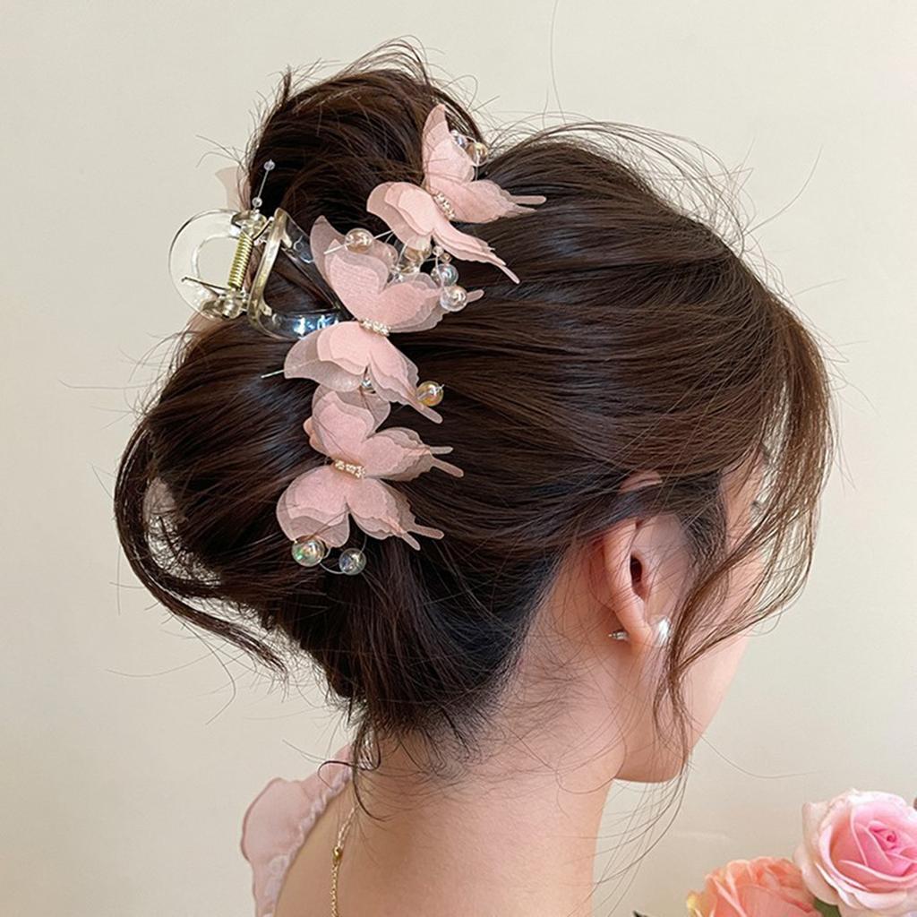 Aesthetic Mesh Butterfly Hair Claw Clip Acrylic Hair Shaping Jaw Clip Strong Secure Claw Clip Hair Styling Accessories