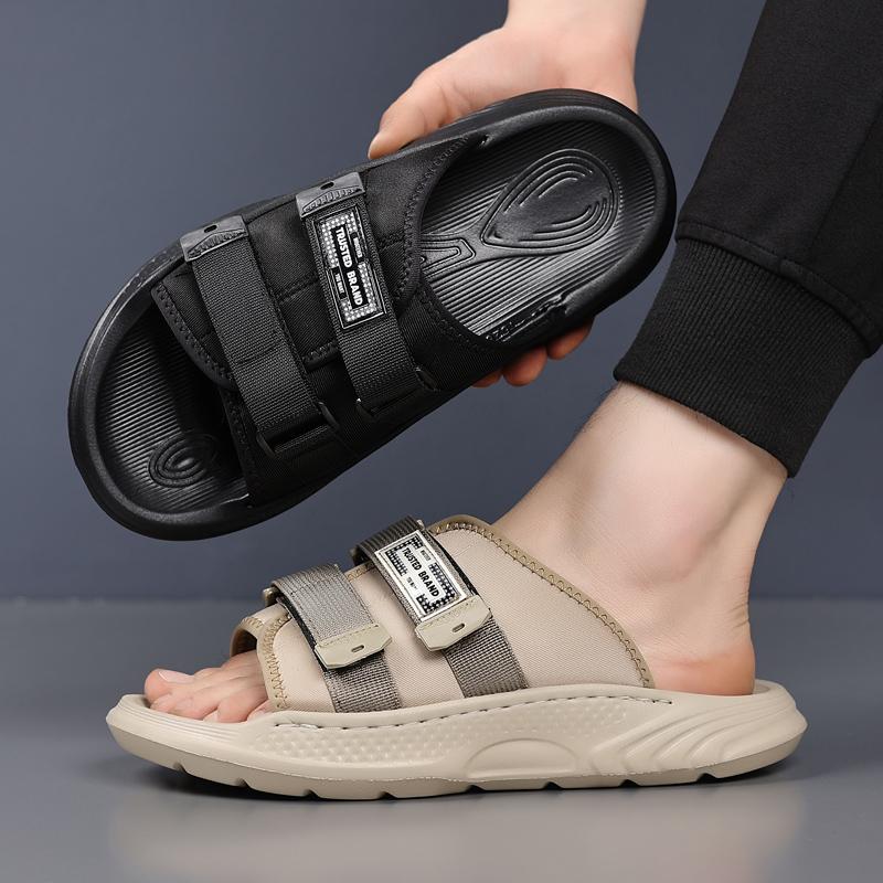 Fashion Thick Bottom Male Breathable Slippers Outdoor Men Sports Slippers Summer Handmade Men's Casual Shoes Beach Mens Slip On Shoes
