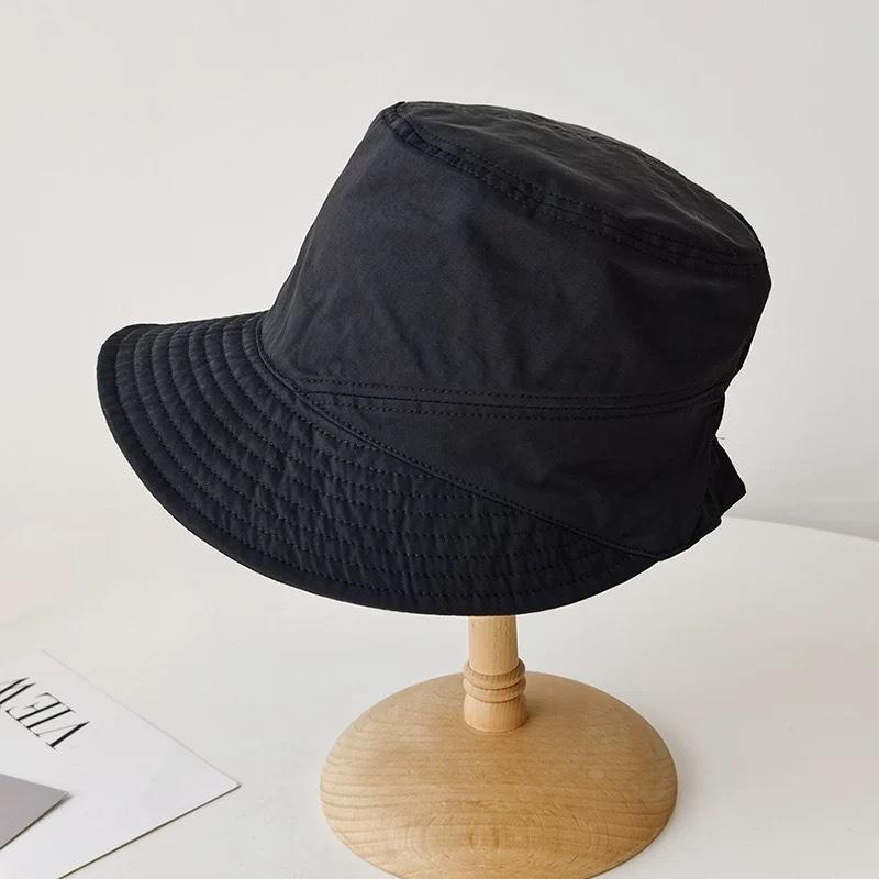 Japanese Simple Pleated Quick-Drying Sun Cap Summer Korean Version Breathable Thin Solid Color Bucket Hat