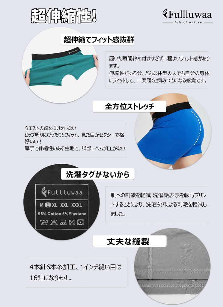 Fullluwaa Boxer Front Set of Cotton Gift for Day Men's Briefs, Closure, 6, Brand, Moisture-Wicking, Quick-Drying, Men's Underwear, Father's