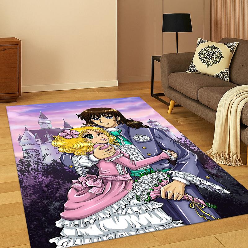 Candy Candy Girl Cartoon Anime Teppich für Schlafzimmer Wohnzimmer Sofa Spielzimmer Fußmatte Heimdekor, Kinder-Spielbereich Teppich Rutschfest
