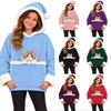 Kids Casual Christmas Color Hoodie with Large Pet Pocket for Boys and Girls Holiday Wear
