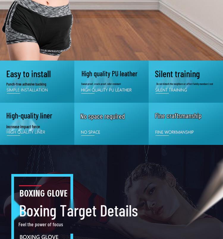 Wall-Mounted Boxing and Wing Chun Training Target for Sanda, Muay Thai, and Home Fitness