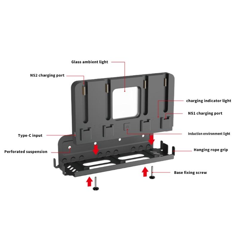 Practical Video Game Unit 2 Docking Station with Wall Arrange Design & Simultaneous Charging Easy To Use for Consoles