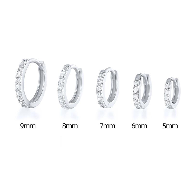 Huitan Simple Stylish Round Hoop Earrings Full Cubic Zirconia for Women Minimalist Earrings Gift Cool Ear Ring Statement Jewelry