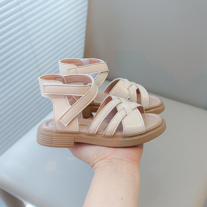 Girls Gladiator Sandals 2024 Summer New Kids Beach Shoes Bohemian Style Weave Design Open Toes Children's Princess Sandals 26-36