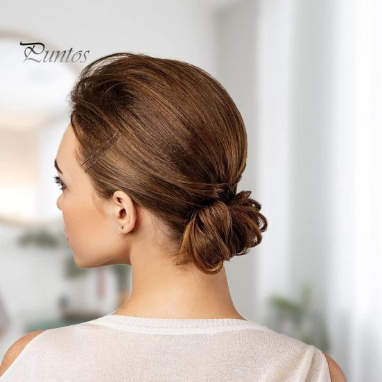 Hair Pins Kit Buns Brown U Shape Pins Hair Ties Set Easy Storage Metal Clips Hairpin Storage Box Weddings Parties Daily Wear