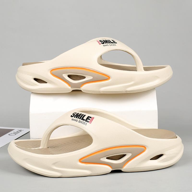 Hausschuhe Outdoor Flip-Flops Hausschuh Damen Herren Männlich Strandsandalen Flip-Flops Herren Haus Rutschfest Plüsch Gemütlich 44-45 beige