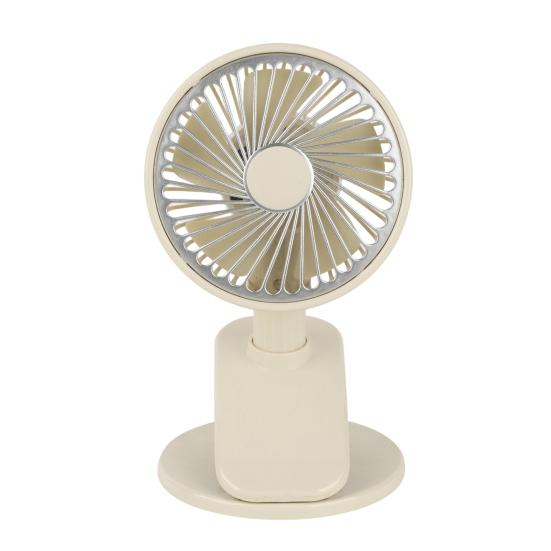 Rechargeable Clip Fan with LED Light Quiet Small Desk Fan 360 Degree Adjustable 3 Speeds Mini Personal Table Fan for Bed Office Camping