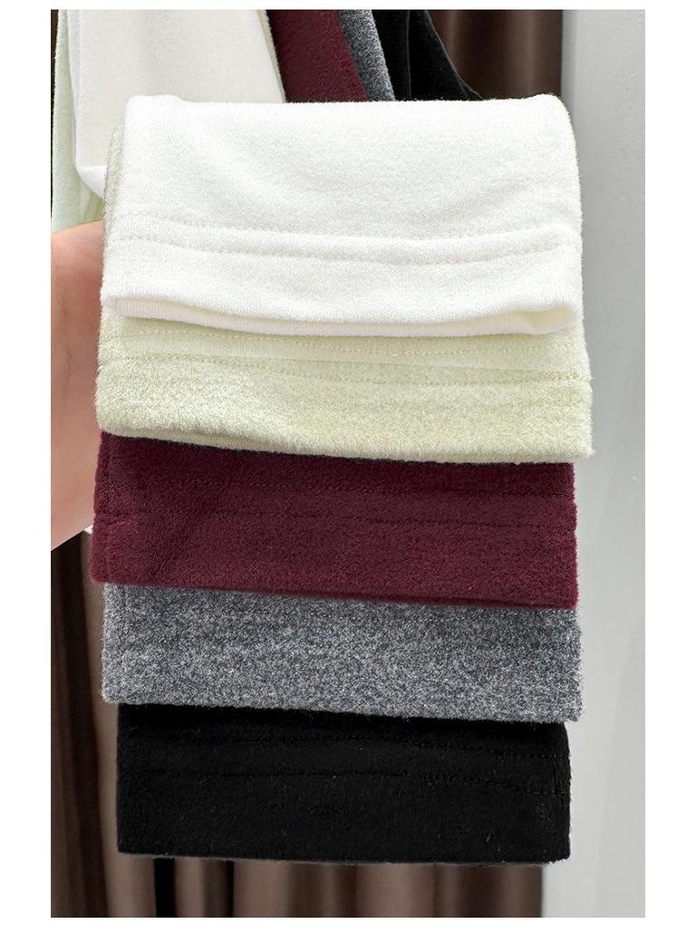 Women's Slim-Fit Gray Thermal Long-Sleeve T-Shirt with Half-High Neck for Autumn/Winter