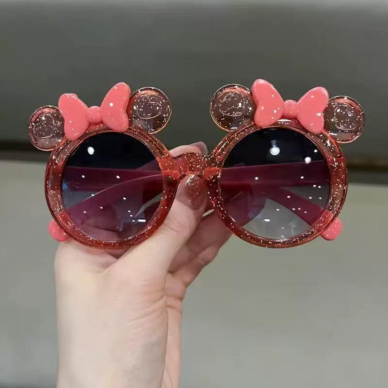 Crystal Bow Cartoon Kids' Sunglasses - Versatile, Trendy, and Cute Children's Fashion.
