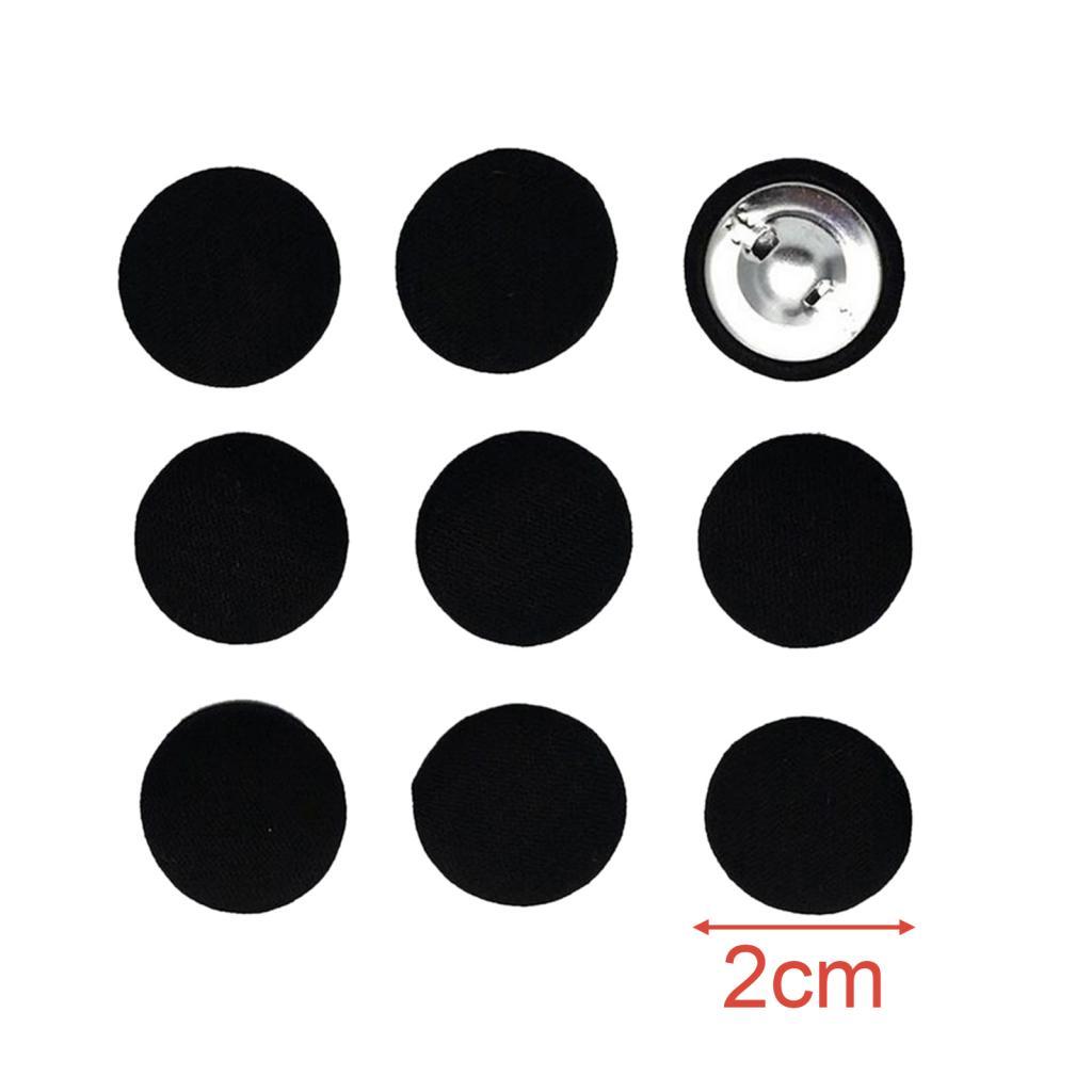 10pcs Cotton Fabric Covered Buttons Sewing Accessories for Garment Black