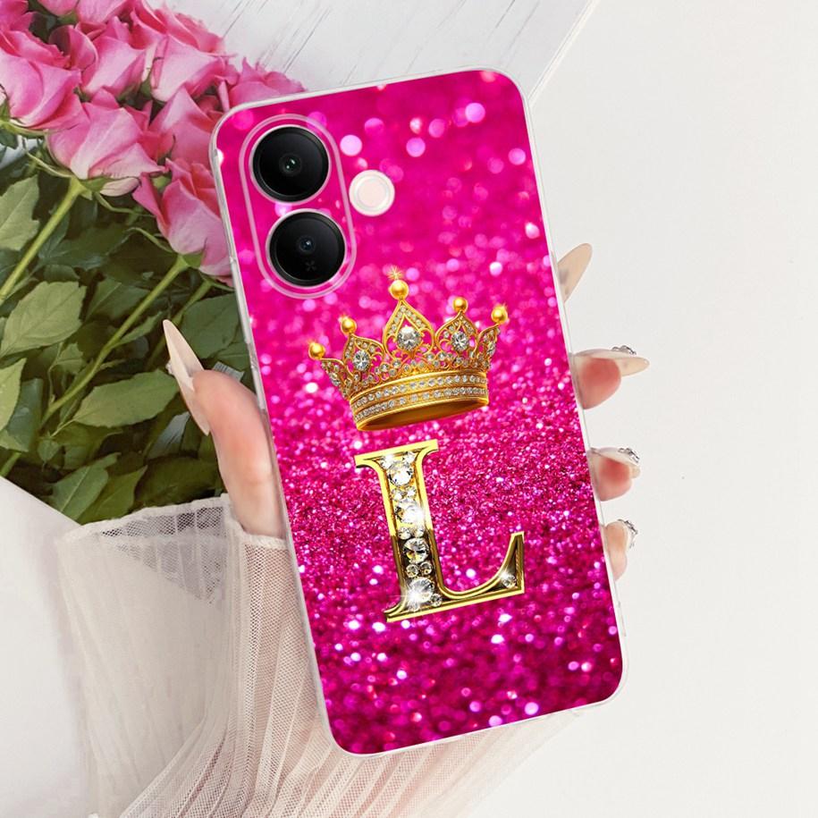 For Vivo V60 Lite 4G Case V2530 Cute Letters Crown Soft Slim Silicone Back Cover For Vivo V60 V 60 V60Lite 5G T4 Pro 2025 Bumper