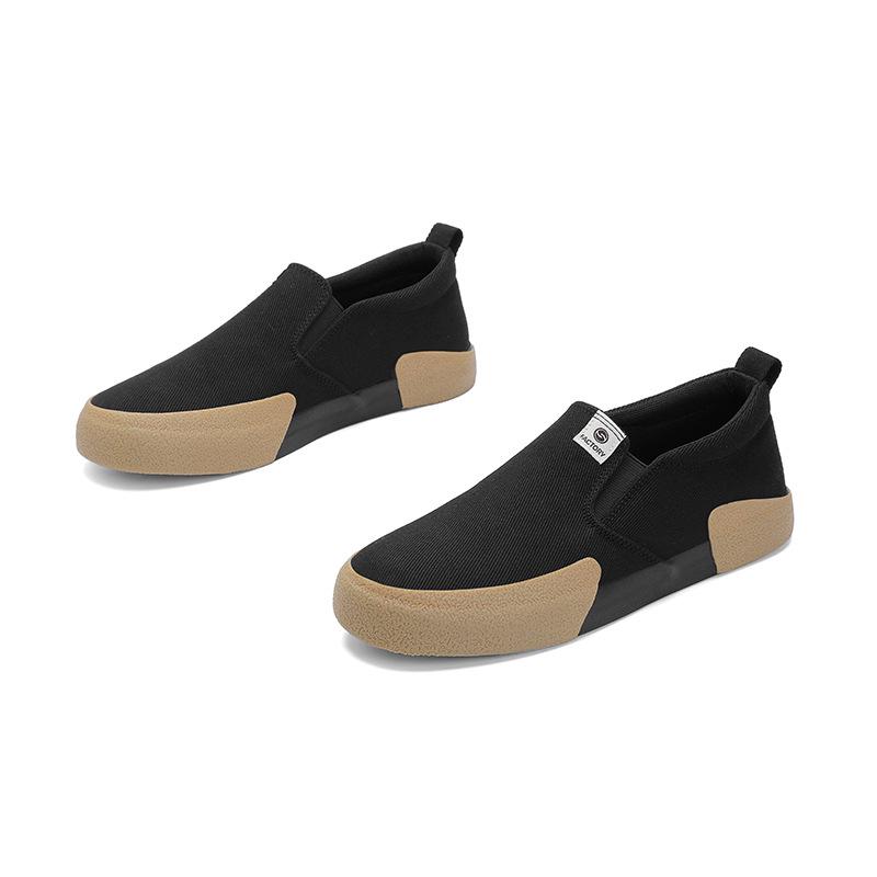 Spring 2026 Retro Men's Slip-On Shoes - Casual Low-Top, Solid Color, Artistic Flat Bottom Style