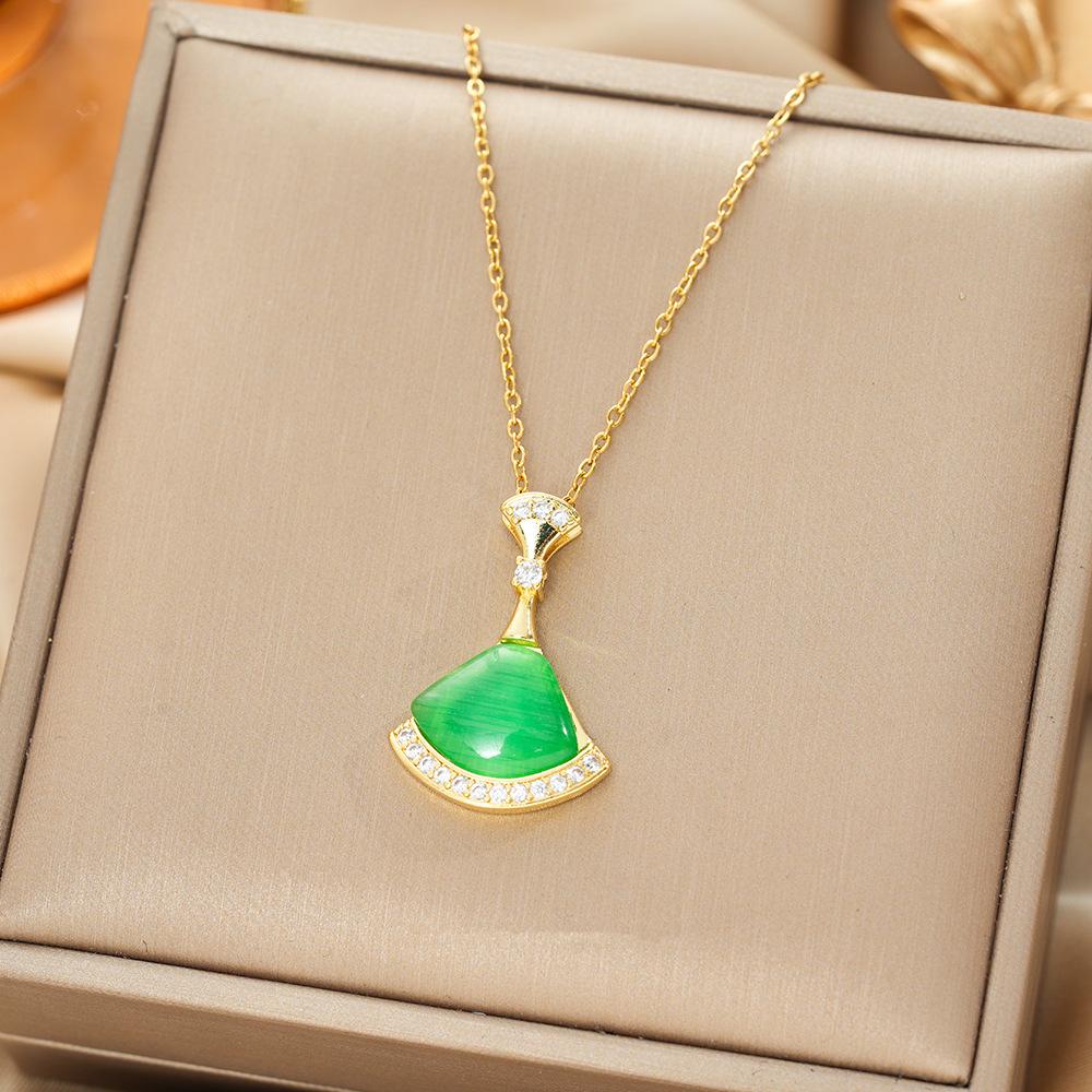 Titanium Steel Necklace For Women Elegant Simple Fashion Zircon Collarbone Chain Light Luxury Niche Jewelry