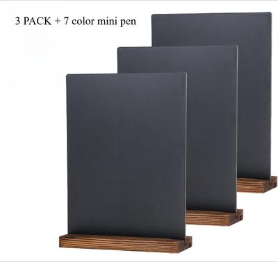 3 Pack Desktop Chalkboard Small Chalkboard Sign with Wood Base Decoration Chalkboard Message Chalkboard Chalkboard