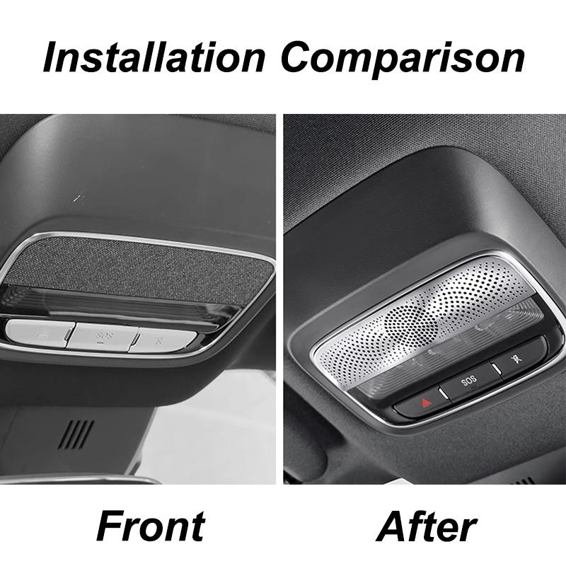For XPeng Xiao Peng G6 2024 Reading Light Front Back Roof Loudspeaker Cover Stainless Steel Protective Cover Accessorie