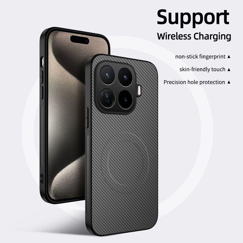 For Xiaomi 17T Pro Case 600D Caron Fiber Texture PU Magnetic Case for 17 Pro Max 15T Ultra for Magsafe Wireless Charging Cover