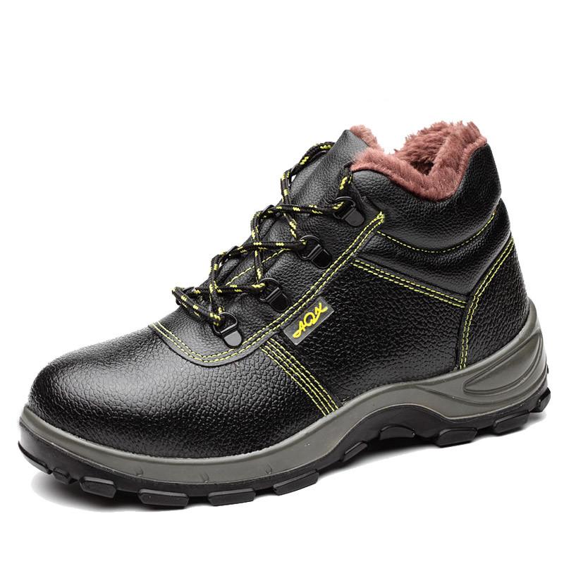 Zimní pracovní bezpečnostní obuv Pánská S ocelovou špičkou Nazouvací pracovní boty Pro muže Pravá kůže Proti rozmačkání Stavební tenisky