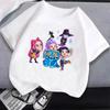 Summer Pure Cotton KPop Demon Hunters TShirt Kids Cartoon Anime Meme Print Clothes Round Neck Basic Boys Tops Casual Shirts