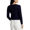 Polo Ralph Lauren Solid Color V-Neck Badge Print Pullover Long Sleeve Sweater Women Sweater Dark-Blue WMPOSWENC020782-400