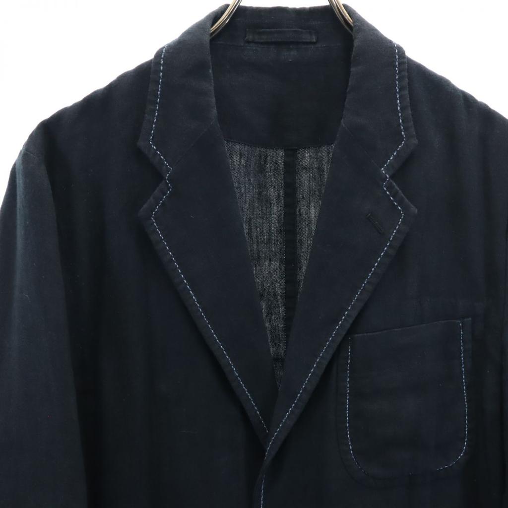 ISSEY MIYAKE linen Long sleeve tailored jacket 1 Navy Men's Used