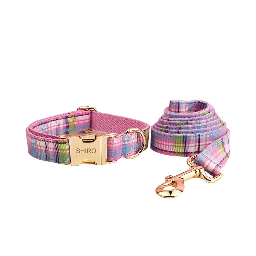 Colorful Plaid Dog Collar & Leash - Hot Selling Dog Accessory