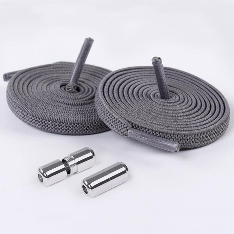1Pair/3Pair 0.6 Cm Flat Elastic Shoelace Metal Buckle Shoelaces for Sneakers Kids and Adults Quick-Release Laces