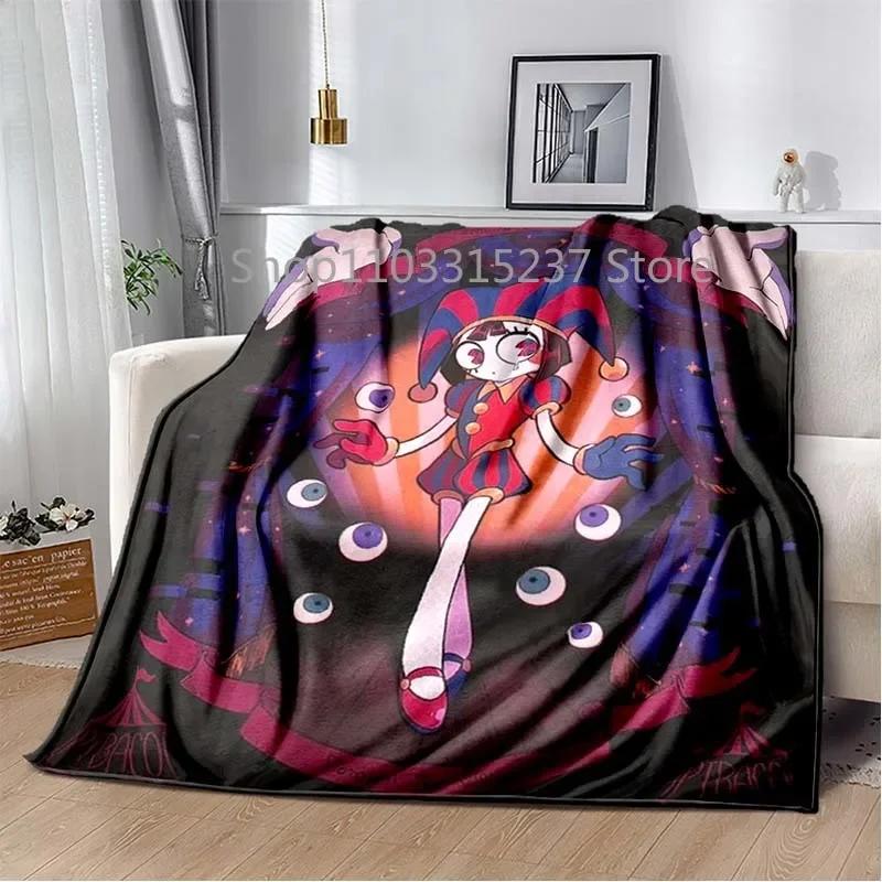 Cartoon Pomni Jax Digital Circus Magie Decken, Kinder Überwurfdecke, für Schlafzimmer Wohnzimmer Sofa Bett Auto, Kinder Geschenk, Decke