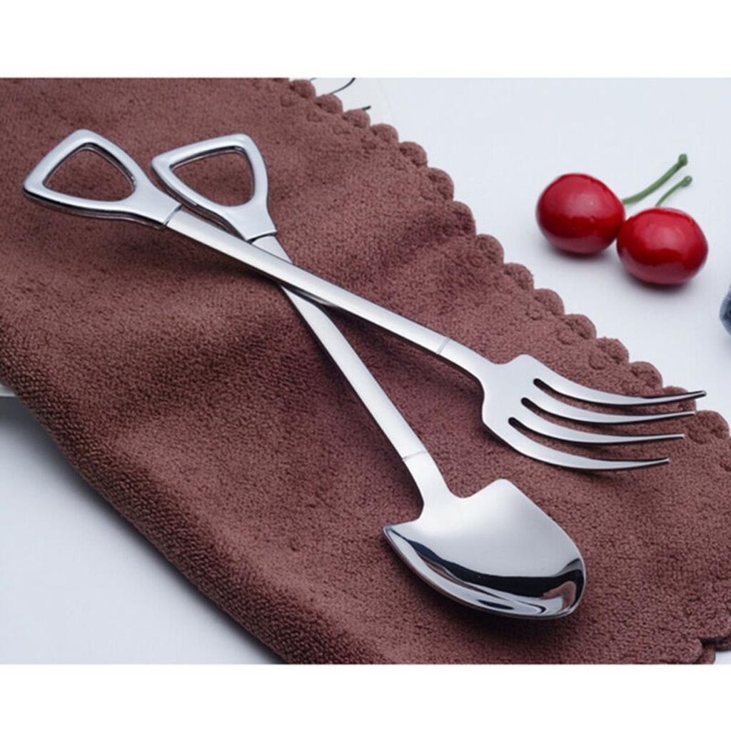 Stainless Steel Fork Spoon Set Long Handle Kitchen Cutlery Set For Dinner Travel