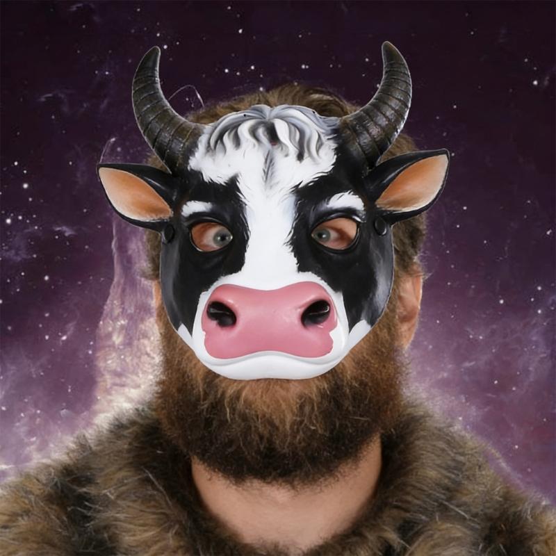 Cow Mask,Animal Masquerade Mask Cow Head Mask for Adult Kids Ox-Head Mask for Festival Cosplay Halloween Costumes