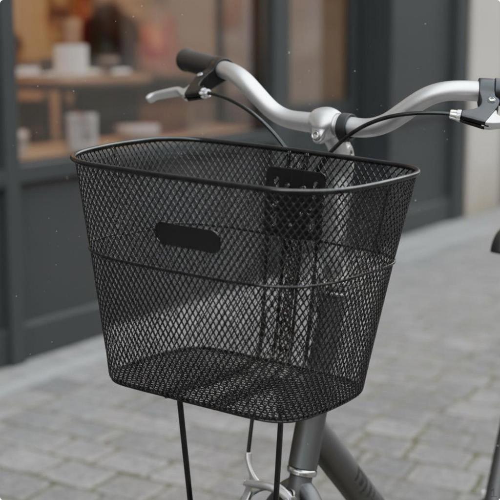 Front Cycle Basket Universal Metal Fitting Mesh Bike Large Capacity for Commuters, Students,