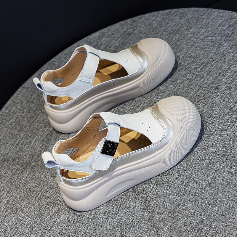 Baotou sandals women's height increase summer new breathable hollow casual platform sandals 2531