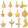 Yori 2Pcs Stainless Steel Gold Color PVD Plated Pendant for DIY Necklace Bracelet Earring Jewelry Making Accessories