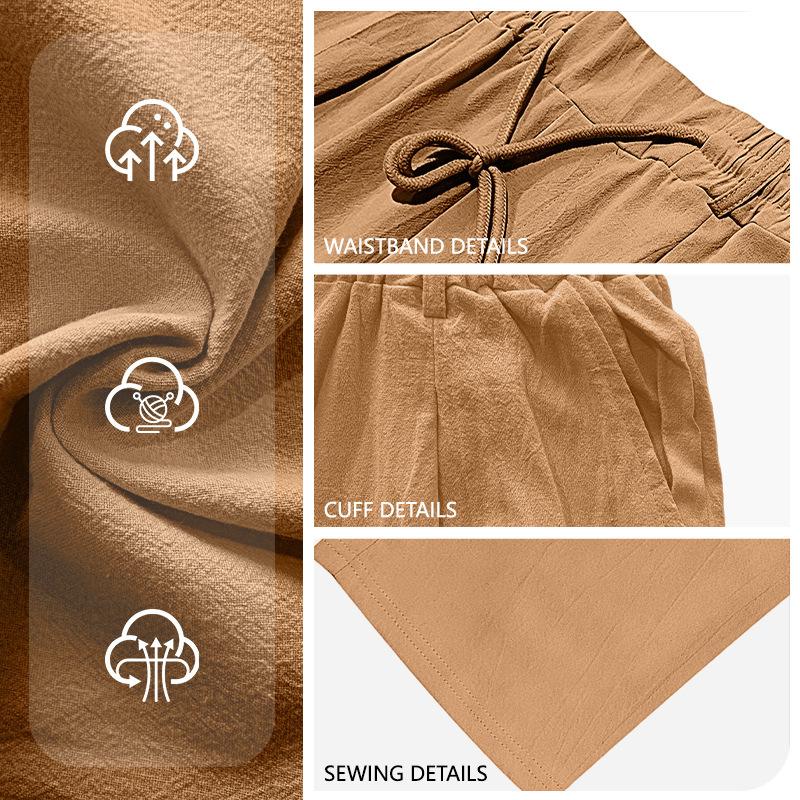 New Men's Summer Thin Straight Linen Retro Drape Casual Pants American Loose Breathable Trousers