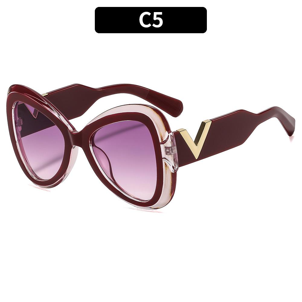 Women's sunglasses, fashionable large-frame butterfly sunglasses