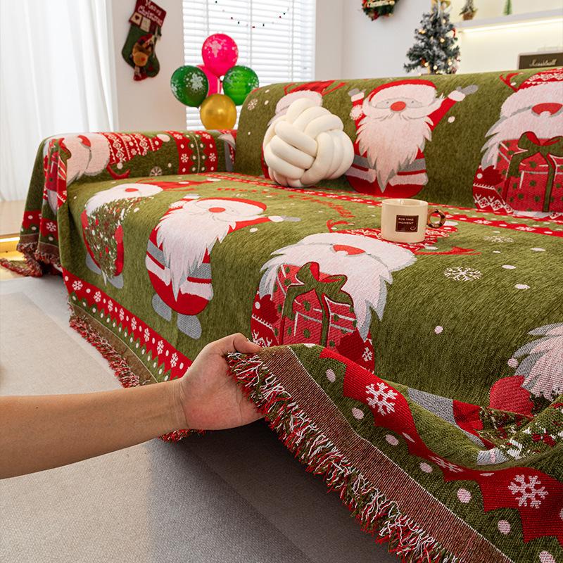 Christmas Sofa Cover Cloth Dustproof Full Cover Four Seasons Universal Pure Color Sofa Sheet Sofa Blanket Home Goods