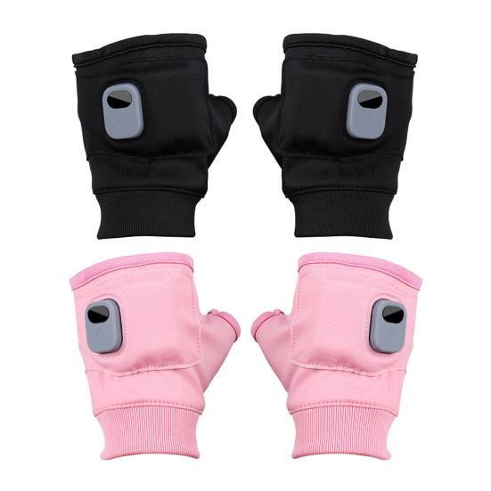 Heated Fingerless Smart Heating Gloves 3 Heat Modes Digital Display Gloves Water-Resistant Windproof Rechargeable Hand Warmers for Work Cycling Skiing