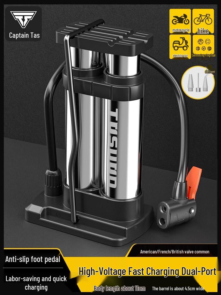 Universal High-Pressure Foot Pump for Bicycles, Cars, Motorcycles, and Sports Equipment