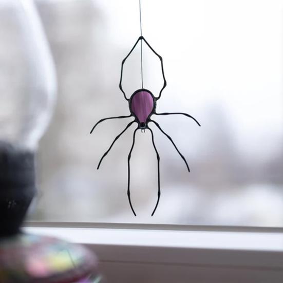 

Хэллоуин Висячий Паук Ручной Работы Фиолетовый Паук Окно Подвеска Уникальный Паук Ловец Солнца для Спальни S фиолетовый