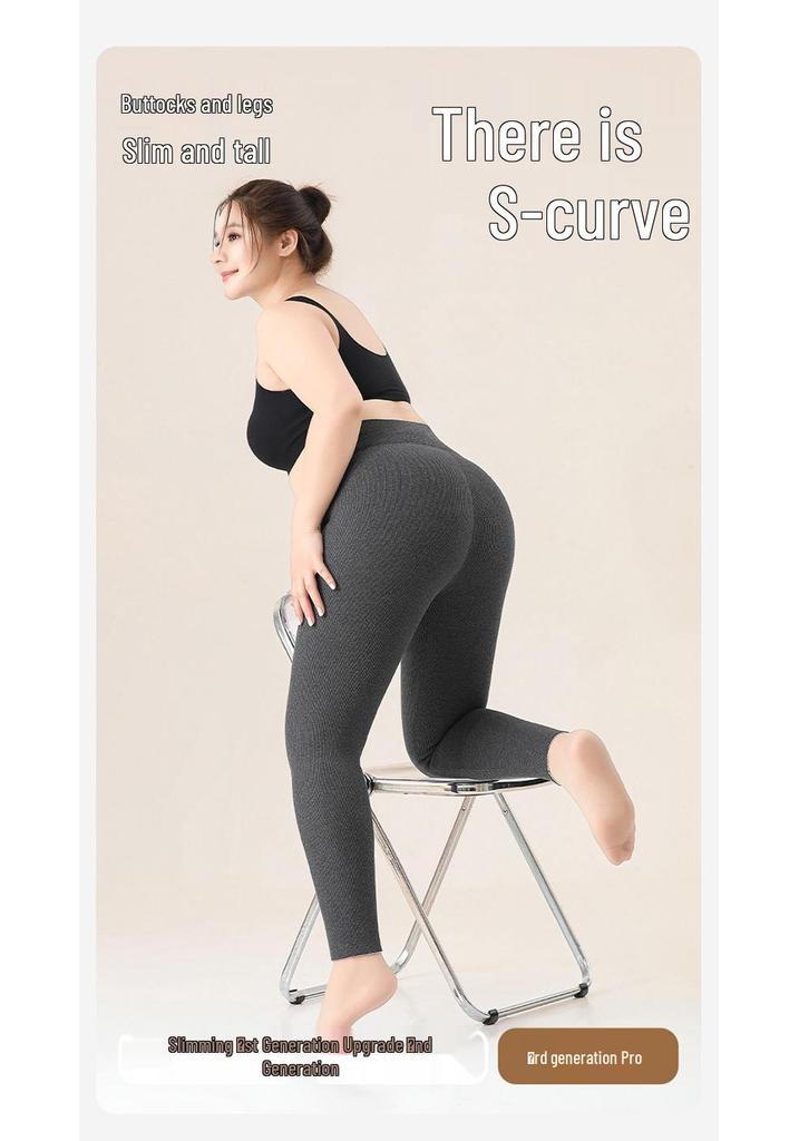 2025 Women's Plus Size Fleece-Lined High-Waist Leggings - Extra Thick & Warm, Outerwear for 200 Jin, Extra Large