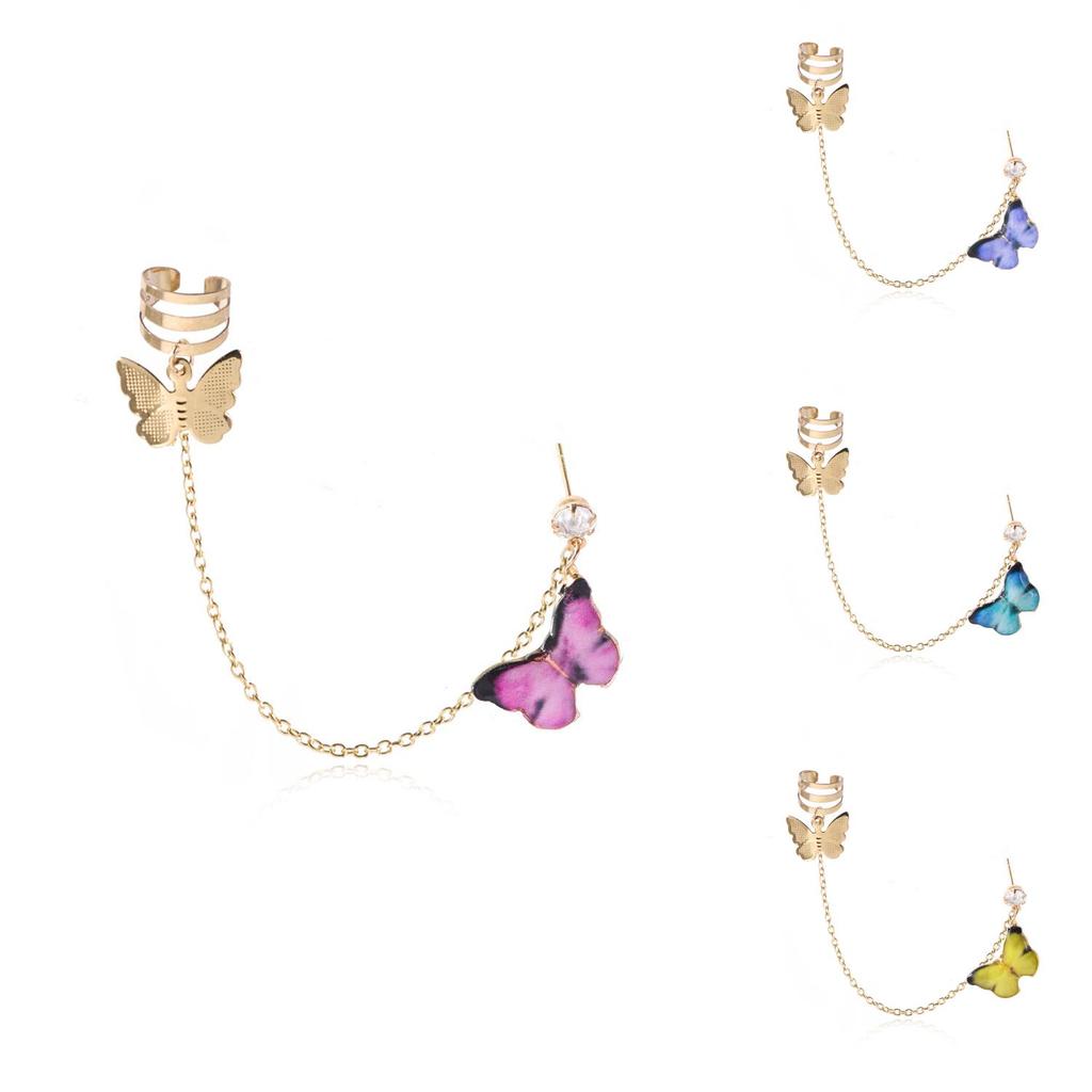 Alloy Butterfly Elegant Earrings Charming European Style For Women In Multiple Colors