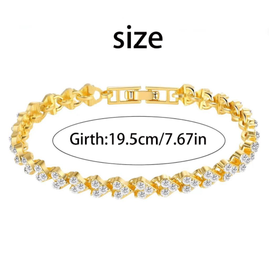 Heart Design Zircon Wedding Bracelet Water Drill Encrusted Simple Sense Ins Style Jewelry Accessory
