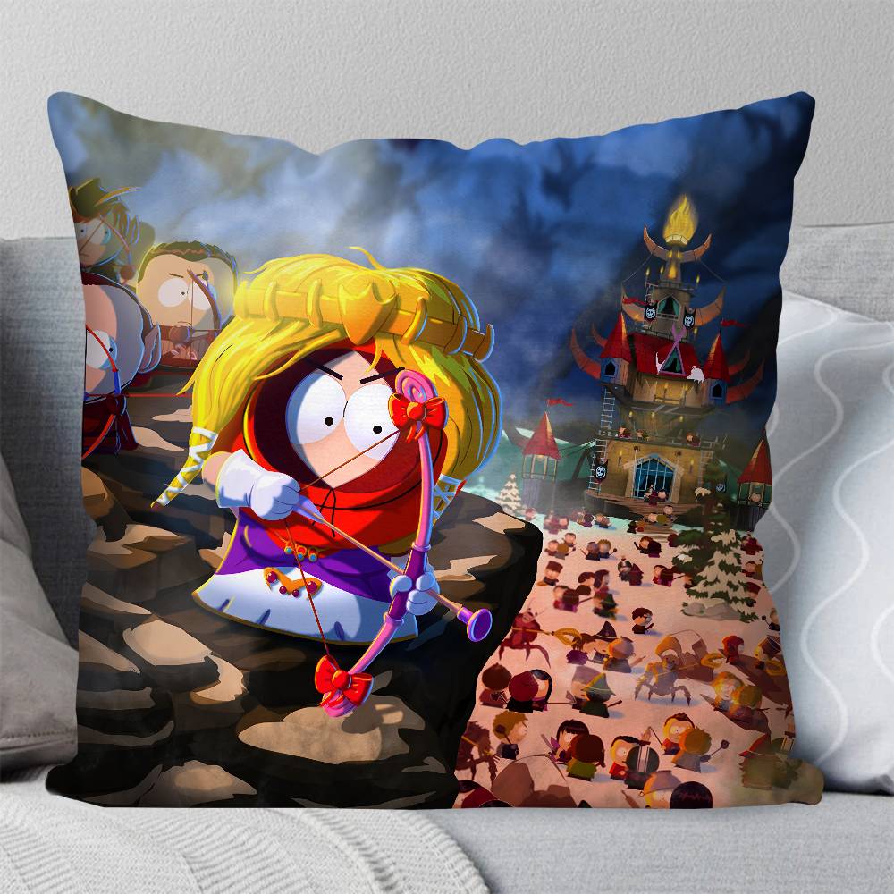 S-South Park Pillow Case Square Pillow Bedroom Sofa Leisure Comfort Cushion Car Living Room Home Decoration