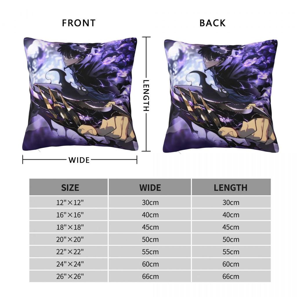 Anime Solo Leveling Pillowcase Printed Fabric Cushion Cover Decoration Throw Pillow Case Cover Seat Square 40X40cm