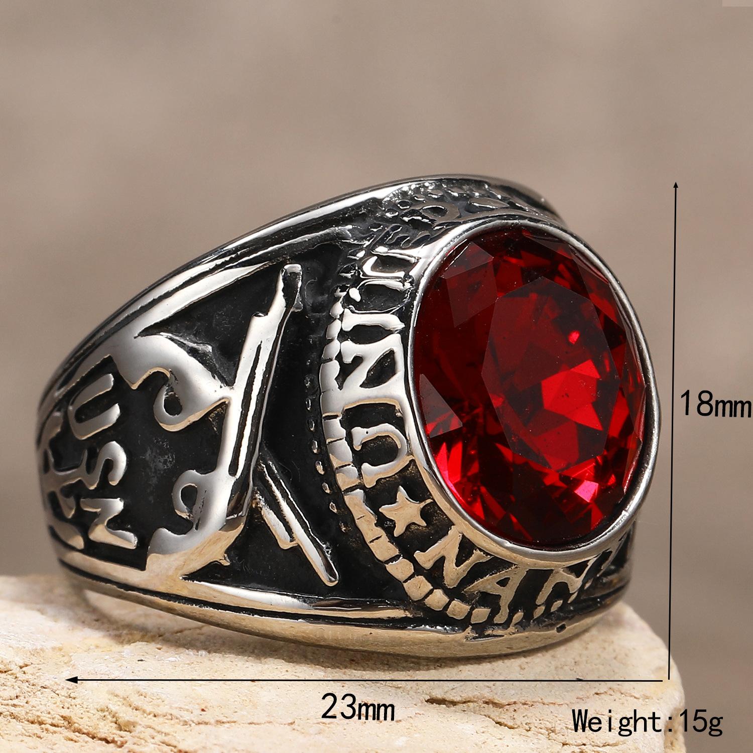 

Мужское кольцо с драгоценными камнями, модные ретро стальные титановые ювелирные аксессуары для мужчин, кольцо хулигана в стиле панк-рок 10