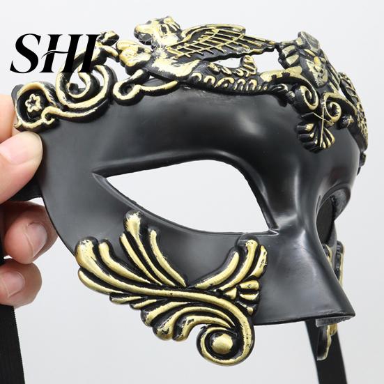 Masque Demi-Visage Mascarade Rétro Magnifique Vieilli Anti-Déformation Anti-Décoloration Accessoires Cosplay Plastique Fête Costume Venise Grèce Antique Hommes